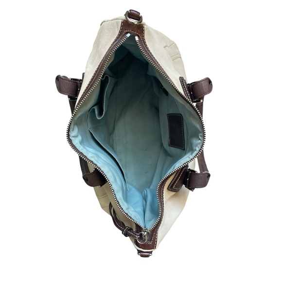 Coach Hampton F12444 Beige Brown Leather Satchel Bag - Picture 9 of 11